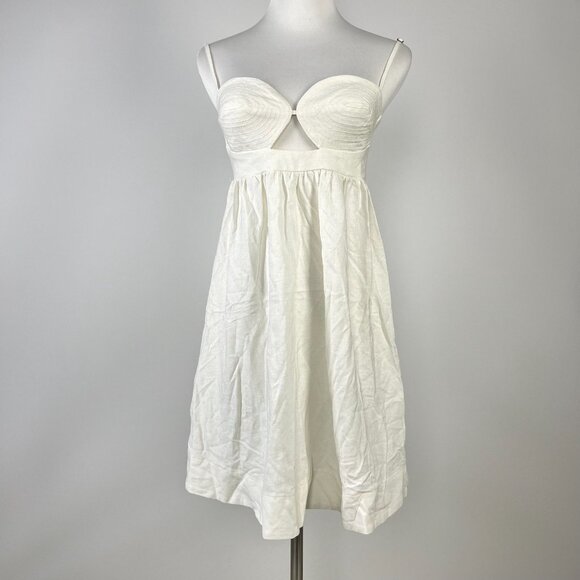 NWOT Farm Rio Linen Blend White Sleeveless Mini Dress Size XL - Picture 2 of 12